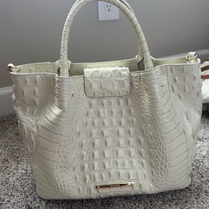 Cream and Gold Brahmin Purse